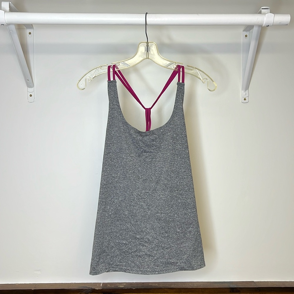 Forever 21 Gray Tanktop w/ Pink Straps- L